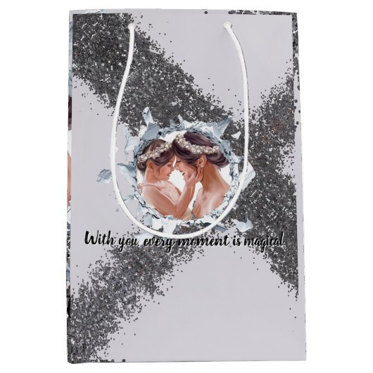 PERSONILIZE TEXT AND PICTURE  MITTLERE GESCHENKTÜTE (Vorderseite)