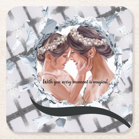 PERSONILIZE TEXT AND PICTURE RECHTECKIGER PAPPUNTERSETZER (Vorderseite)