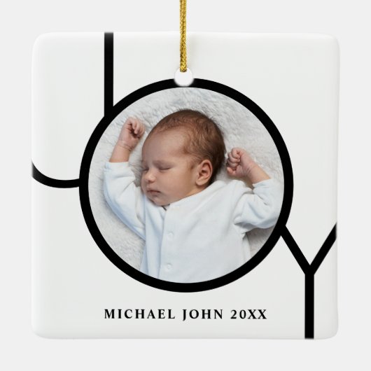 Personilized Baby Photo Christmas  Keramikornament (Rückseite)