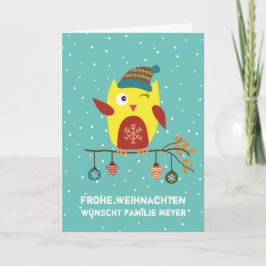 Personises Süsse Weihnachts Eule Feiertagskarte