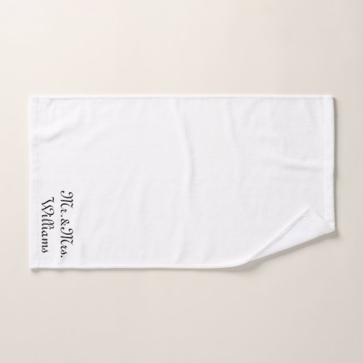 Personize Couple's Nachname Mr. & Mrs. Black whit Badhandtuch Set (Handtuch)