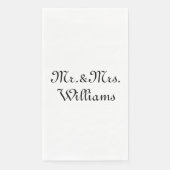 Personize Couple's Nachname Mr. & Mrs. Black whit Serviette (Vorderseite)