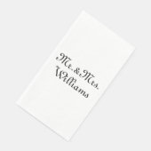 Personize Couple's Nachname Mr. & Mrs. Black whit Serviette (Ecke)