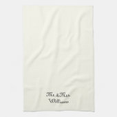 Personize Couple's Nachname Mr. & Mrs. Elfenbein Geschirrtuch (Vertikal)