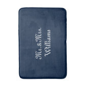 Personize Couple's Nachname, Mr. & Mrs. navy blue Badematte (Vorderseite Vertikal)