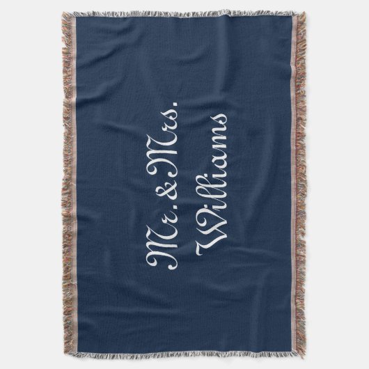 Personize Couple's Nachname, Mr. & Mrs. navy blue Decke (Vorderseite Vertikal)