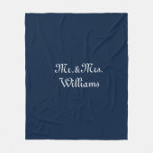 Personize Couple's Nachname, Mr. & Mrs. navy blue Fleecedecke (Vorderseite)