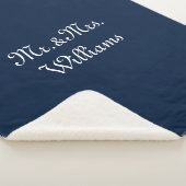Personize Couple's Nachname, Mr. & Mrs. navy blue Sherpadecke (3/4)