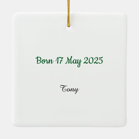 Personized Baby 1st Christmas Ornament (Rückseite)