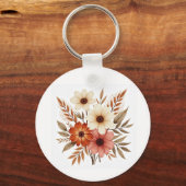 Personized Floral Keychain Schlüsselanhänger (Vorderseite)