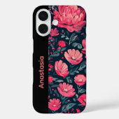 Personized Floral Pink iPhone Case (Rückseite)