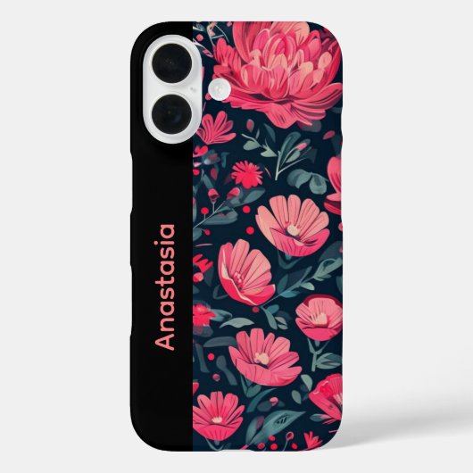 Personized Floral Pink iPhone Case (Rückseite)