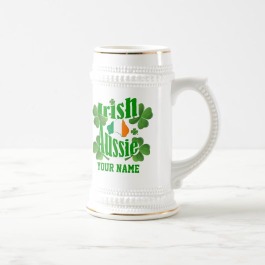 Personlalized irischen Australier-St Patrick Tag Bierglas (Rechts)
