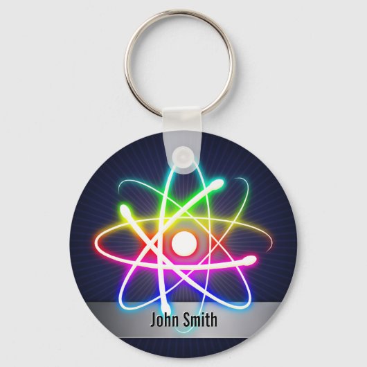 Persönlich anpassbare Farbleuchte Atom - Schlüssel Schlüsselanhänger (Vorderseite)
