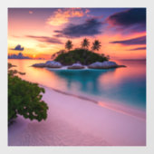 Persönlich auf Ihren eigenen Strand am Sonnenunter Fensteraufkleber (Blatt)