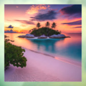 Persönlich auf Ihren eigenen Strand am Sonnenunter Fensteraufkleber (Blatt 3)