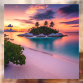 Persönlich auf Ihren eigenen Strand am Sonnenunter Fensteraufkleber (Blatt 2)