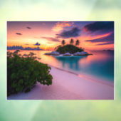 Persönlich auf Ihren eigenen Strand am Sonnenunter Fensteraufkleber (Blatt 3)