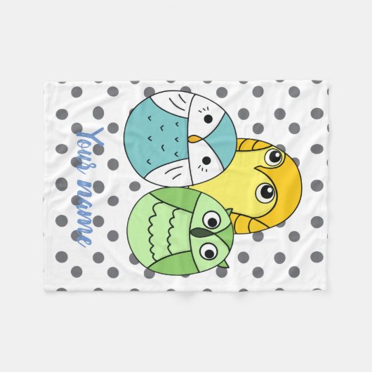 Persönlich bewundernswerte Punkte Uhuskinder weiß Fleecedecke (Vorderseite (Horizontal))