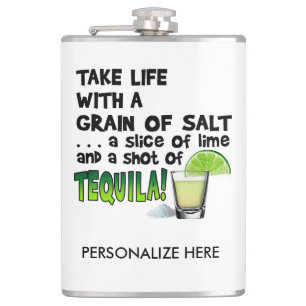 PERSÖNLICH COCKTAIL FLASK - LIMON, SALZ, TEQUILA! FLACHMANN