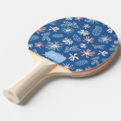 Persönlich einzigartig stilvoll blau & rosa Blumen Tischtennis Schläger (Vorderseite)
