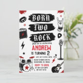 Persönlich Geboren Two Rock Geburtstag Einladung (Stehend Vorderseite)