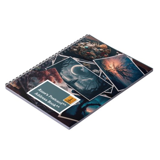 Persönlich gestaltbares Postkartendesign Notizblock (Linke Seite)