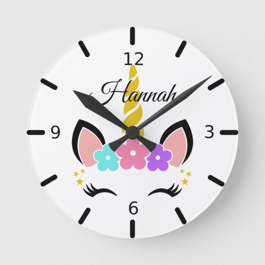 Persönlich gestalten Sie Ihr eigenes Blumenjungen Runde Wanduhr (Vorderseite)