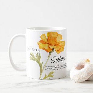 Persönlich gestaltete Geburtsmonats-Oktober-Blume Kaffeetasse