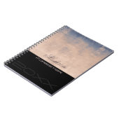 Persönlich gestylt Blue Rose Gold Mallow Black Notizblock (Linke Seite)