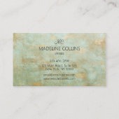 Persönlich gestyltes modernes Gold und grüne Motiv Visitenkarte (Rückseite)