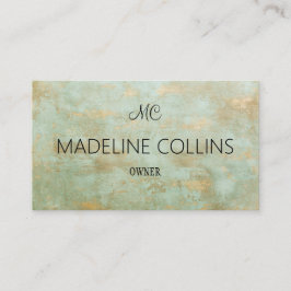 Persönlich gestyltes modernes Gold und grüne Motiv Visitenkarte