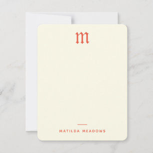 Persönlich gotische Vintage zweiseitige Creme Oran Mitteilungskarte