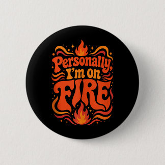 Persönlich in Flammen Lustige Menopause Hitzewallu Button