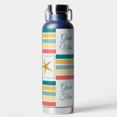 Persönlich "Just Beachy" als schwarz Trinkflasche (Vorderseite)