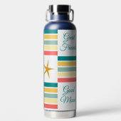 Persönlich "Just Beachy" als schwarz Trinkflasche (Rückseite)