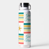 Persönlich "Just Beachy" in Weiß Trinkflasche (Rückseite)