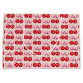 Persönlich mit Akzenten aus rosa Bow verziert Große Geschenktüte (Vorderseite)