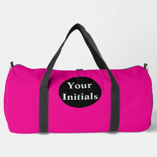 Persönlich mit den Initialen in heiß rosa Duffle Bag (Vorderseite)