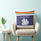 Persönlich mit Namen Wal + Segelboot Kissen (Stuhl )