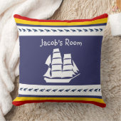 Persönlich mit Namen Wal + Segelboot Kissen (Decke)