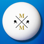 persönlich Monogramm Gold Tischtennisball<br><div class="desc">Schwarzweiss Pong</div>