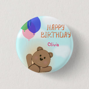 Persönlich, persönlich, Geburtstag, Teddy Bären Button