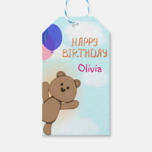 Persönlich, persönlich, Geburtstag, Teddy Bären Geschenkanhänger