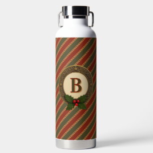 persönlich traditionell farbig Weihnachten gestrei Trinkflasche