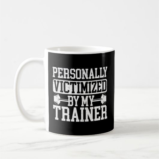 Persönlich von meinem Trainer Bodybuilder Fi Opfer Kaffeetasse (Links)