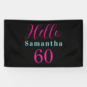 Persönliche 60. Geburtstag Heiß rosa Schwarz Gebur Banner