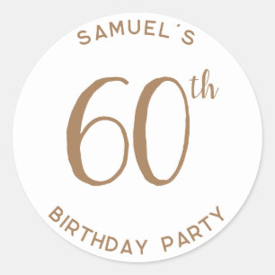 Persönliche 60. Geburtstagsparty Moderne Runder Aufkleber