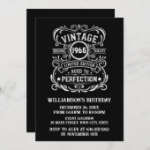 Persönliche 60 Vintage 60. Geburtstagsparty Einladung (Vorne/Hinten)