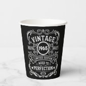 Persönliche 60 Vintage 60. Geburtstagsparty Pappbecher (Rückseite)